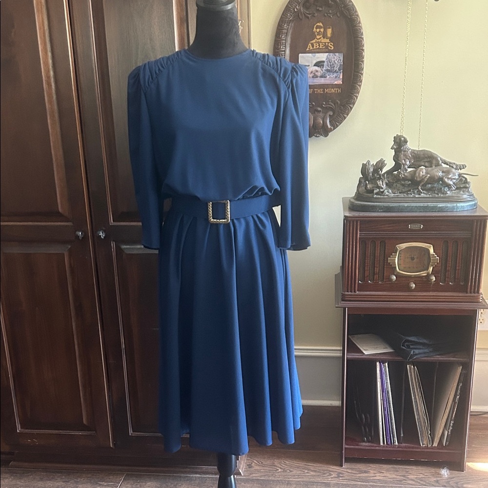 Vintage Tabby of California Navy Secretary Dress Sz 14P GVC